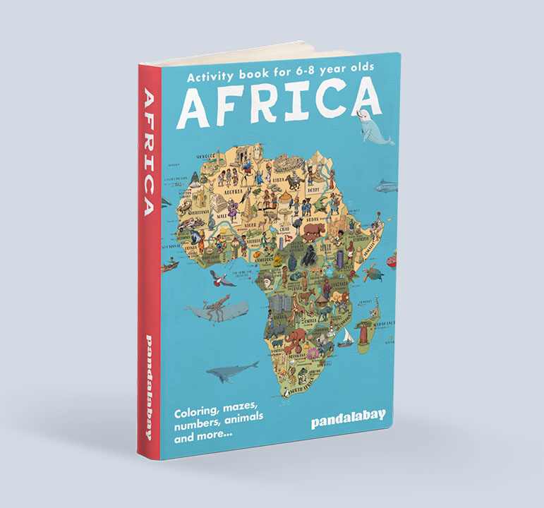 africa_activity_book Africa seek and find image. Illustrated map of Africa for children.