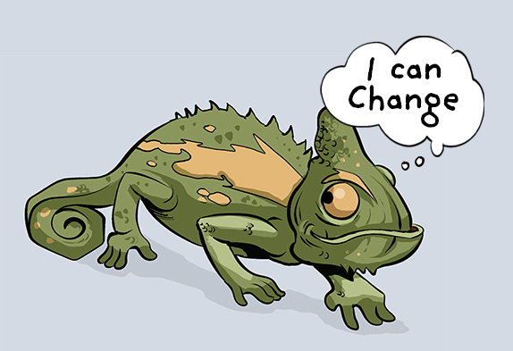 Kids illustration of a chameleon